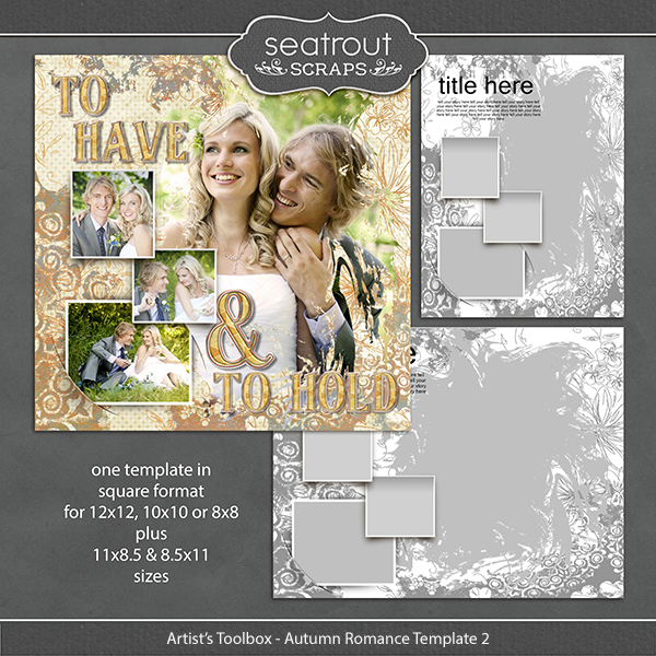 Artist's Toolbox - Autumn Romance Template 2 Digital Art - Digital Scrapbooking Kits