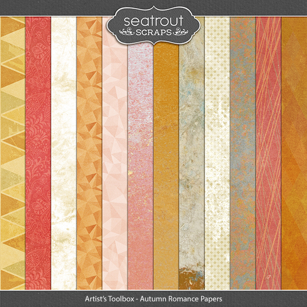 Artist's Toolbox - Autumn Romance Papers Digital Art - Digital Scrapbooking Kits