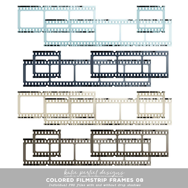 Colored Filmstrip Frames 08 Digital Art - Digital Scrapbooking Kits