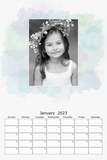 Watercolor 12x18 Calendar