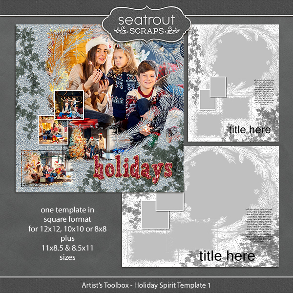 Artist's Toolbox - Holiday Spirit Template 1 Digital Art - Digital Scrapbooking Kits