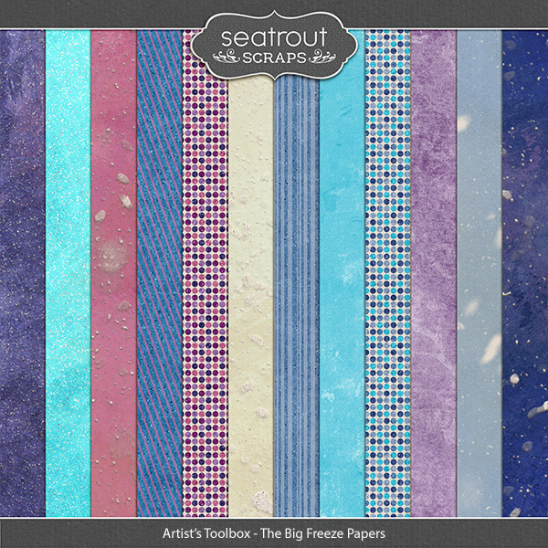 Artist's Toolbox - The Big Freeze Papers Digital Art - Digital Scrapbooking Kits