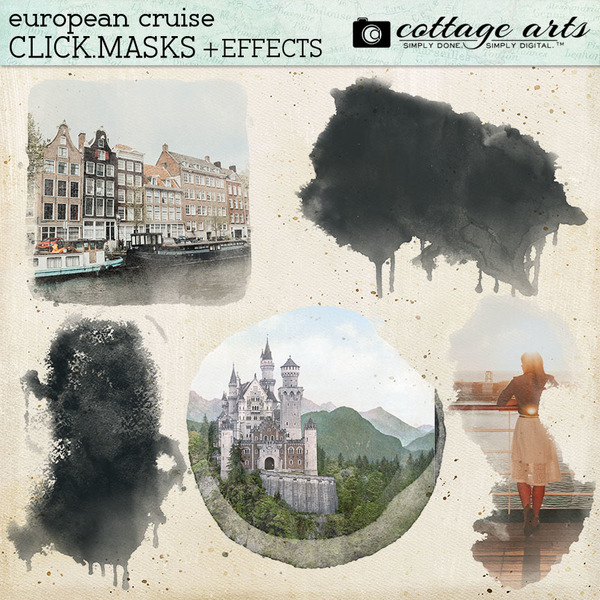 European Cruise Click.Masks Digital Art - Digital Scrapbooking Kits