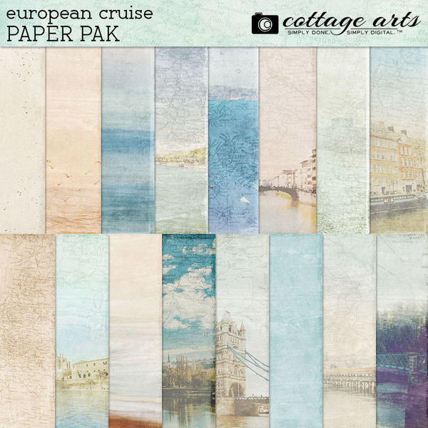 European Cruise Paper Pak Digital Art - Digital Scrapbooking Kits