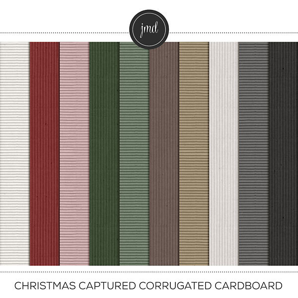 Christmas Captured Corrugated Cardboard Digital Art - Digital Scrapbooking Kits