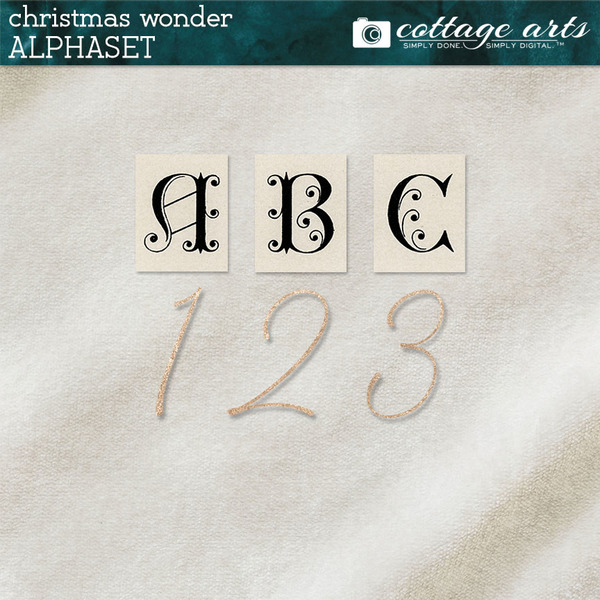 Christmas Wonder AlphaSet Digital Art - Digital Scrapbooking Kits