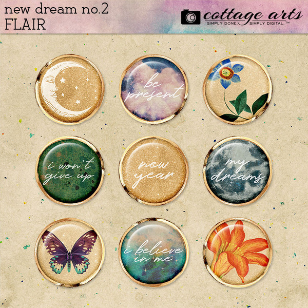 New Dream 2 Flair Digital Art - Digital Scrapbooking Kits