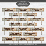 Epic Adventures - Going Underground Word Art