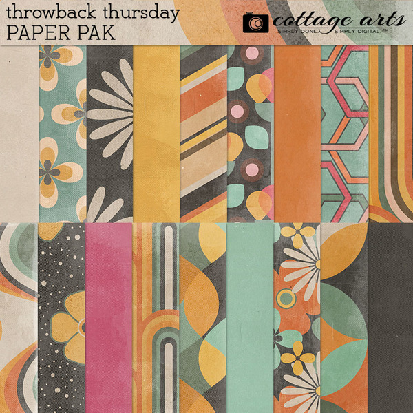 Throwback Thursday Paper Pak Digital Art - Digital Scrapbooking Kits
