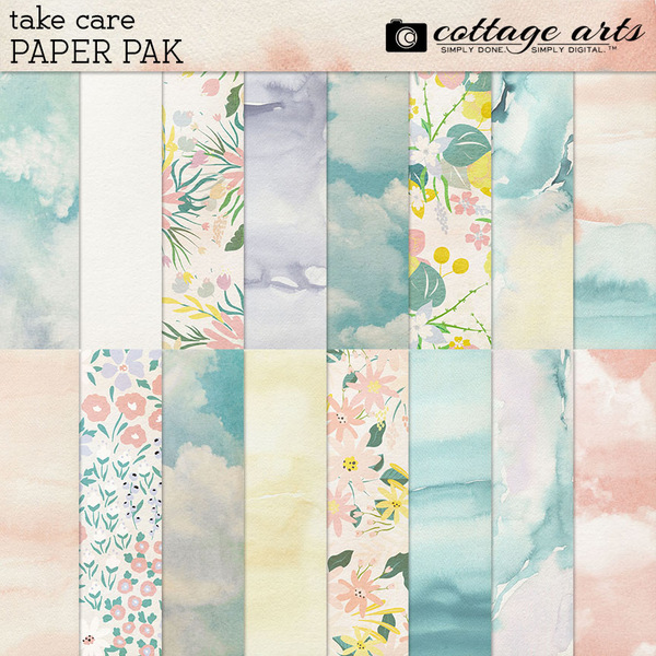 Take Care Paper Pak Digital Art - Digital Scrapbooking Kits