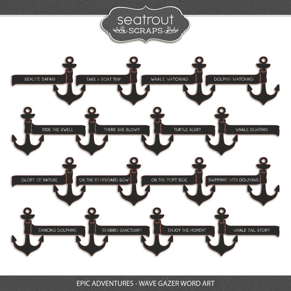 Epic Adventures - Wave Gazer Word Art Digital Art - Digital Scrapbooking Kits