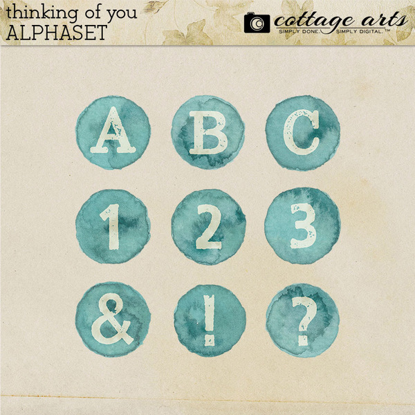 Thinking of You AlphaSet Digital Art - Digital Scrapbooking Kits