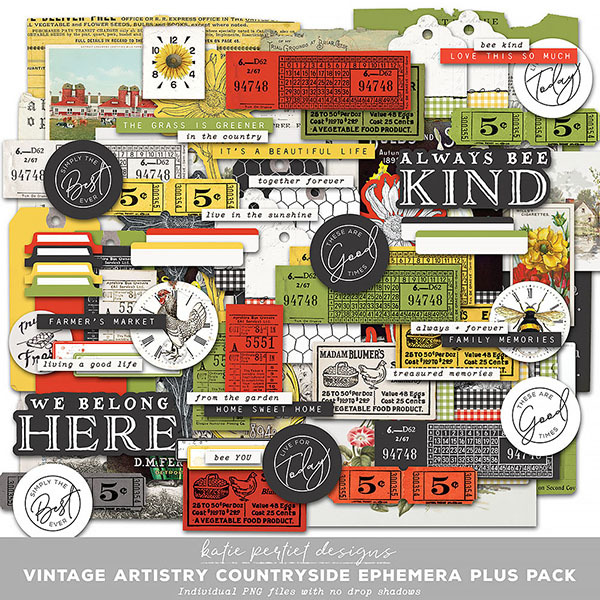 Vintage Artistry Countryside Scrapbook Bundle | Digital Art