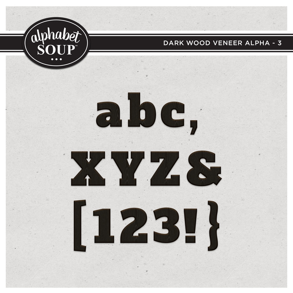 Dark Wood Veneer Alpha - 3 Digital Art - Digital Scrapbooking Kits