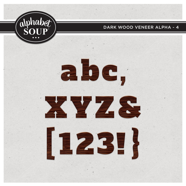 Dark Wood Veneer Alpha - 4 Digital Art - Digital Scrapbooking Kits