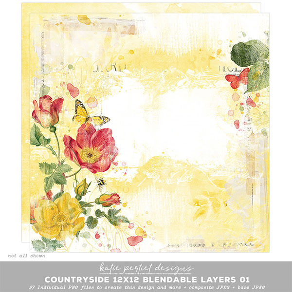 Vintage Artistry Countryside 12x12 Blendable Layers 01 Digital Art - Digital Scrapbooking Kits