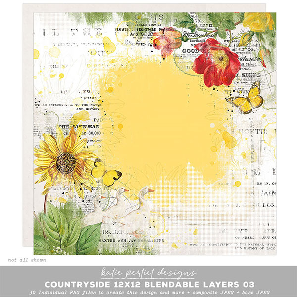 Vintage Artistry Countryside 12x12 Blendable Layers 03 Digital Art - Digital Scrapbooking Kits