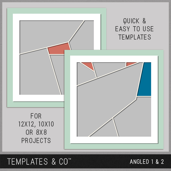 Angled 1&2 Digital Art - Digital Scrapbooking Kits