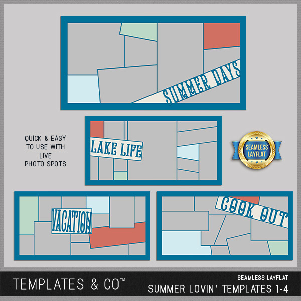 Summer Lovin' SLF Templates 1-4 Digital Art - Digital Scrapbooking Kits