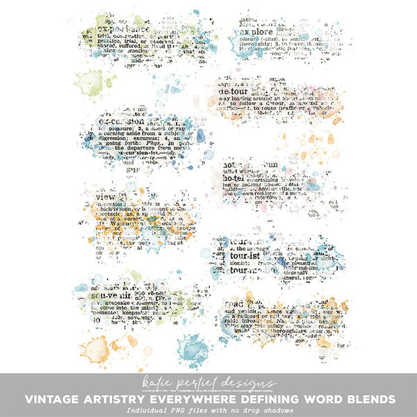 Vintage Artistry Everywhere Defining Word Blends Digital Art - Digital Scrapbooking Kits