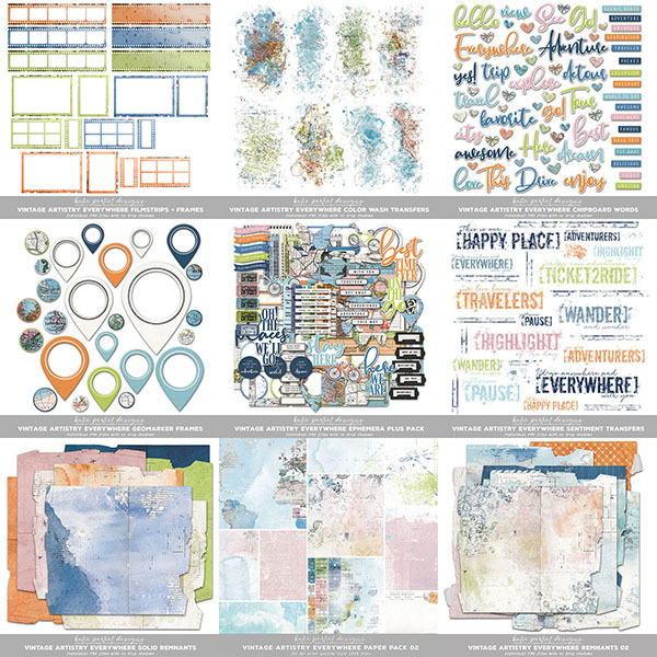 Vintage Artistry Everywhere Scrapbook Bundle 02 Digital Art - Digital Scrapbooking Kits