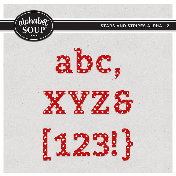 Stars and Stripes Alpha - 2 Digital Art - Digital Scrapbooking Kits