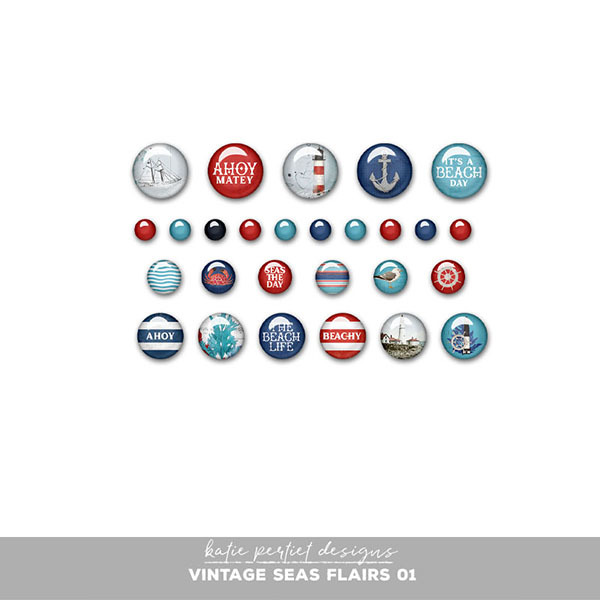 Vintage Seas Flairs 01 Digital Art - Digital Scrapbooking Kits