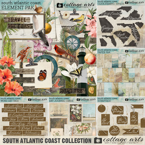 South Atlantic Coast Collection Digital Art - Digital Scrapbooking Kits