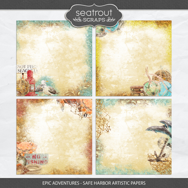 Epic Adventures - Safe Harbor Artistic Papers Digital Art - Digital Scrapbooking Kits