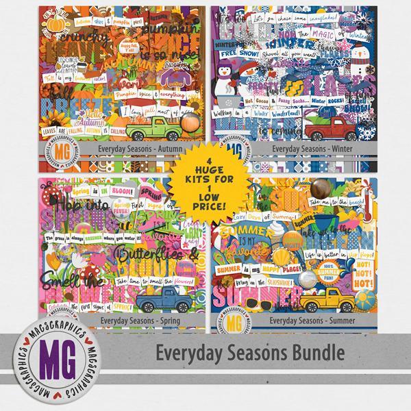 Everyday Seasons Bundle Digital Art - Digital Scrapbooking Kits