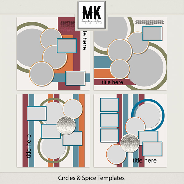 Circles & Spice Templates Digital Art - Digital Scrapbooking Kits