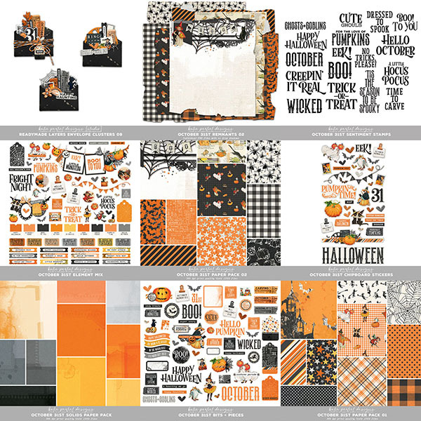 October 31st Scrapbooking Bundle Digital Art - Digital Scrapbooking Kits