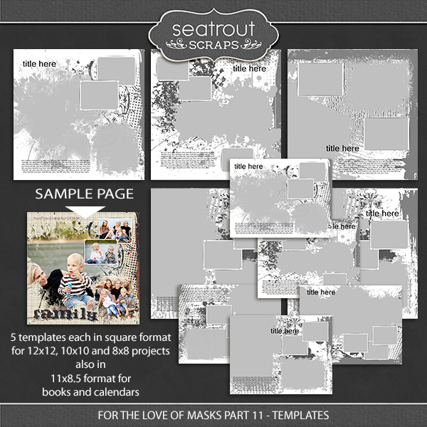 For the Love of Masks - Part 11 Templates Digital Art - Digital Scrapbooking Kits