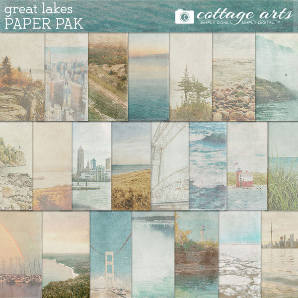 Great Lakes Paper Pak Digital Art - Digital Scrapbooking Kits