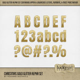 Christmas Gold Glitter Alpha Set