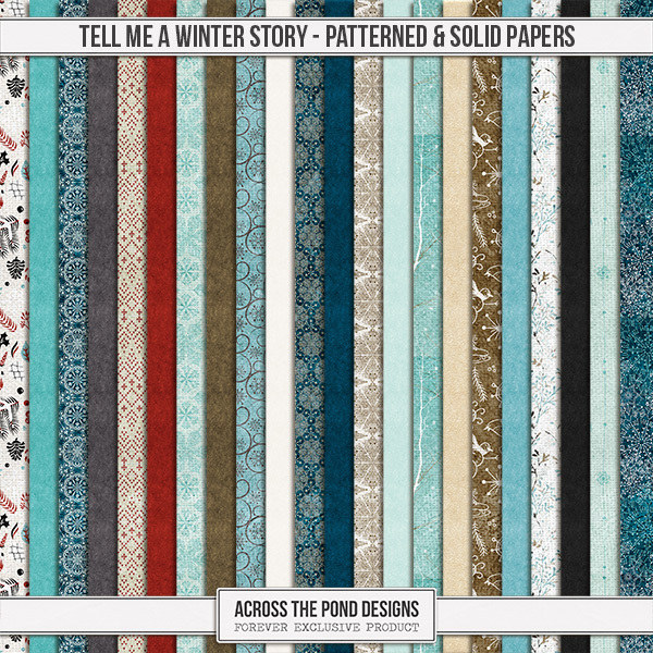 Tell Me A Winter Story - Patterned & Solid Papers Digital Art - Digital Scrapbooking Kits