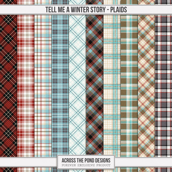 Tell Me A Winter Story - Plaid Papers Digital Art - Digital Scrapbooking Kits
