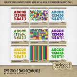 Toys Stack It Brick Green Alpha Set