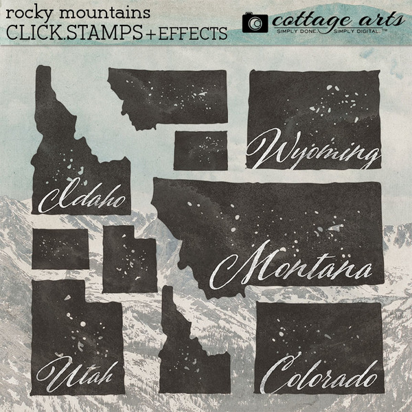 Rocky Mountains Click.Stamps - Effects Digital Art - Digital Scrapbooking Kits