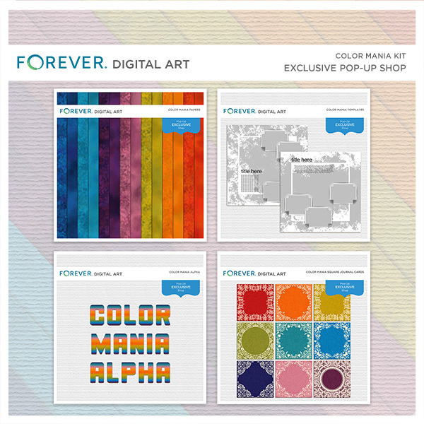 Color Mania Bundle Digital Art - Digital Scrapbooking Kits