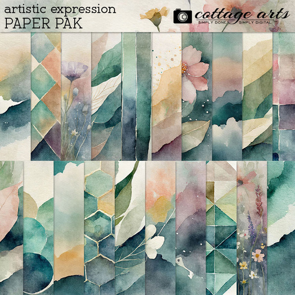 Artistic Expression Paper Pak Digital Art - Digital Scrapbooking Kits