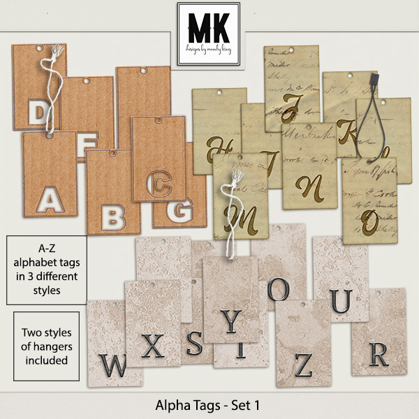Alpha Tags - Set 1 Digital Art - Digital Scrapbooking Kits