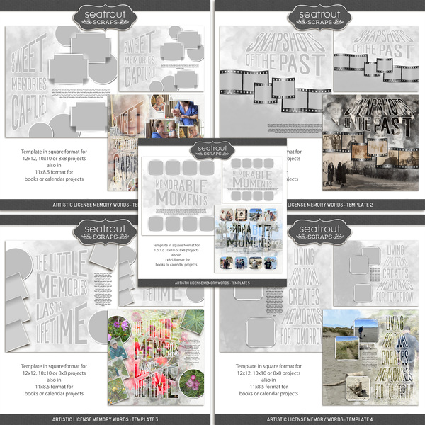 Artistic License Memory Words Bundle Digital Art - Digital Scrapbooking Kits
