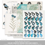 Color Swatch Ocean Collage Sheets