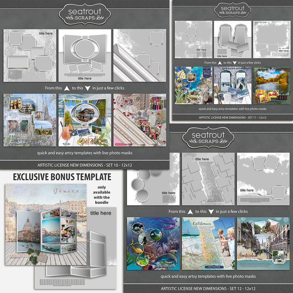 Artistic License New Dimensions Part 4 - 12x12 Digital Art - Digital Scrapbooking Kits