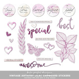 Vintage Artistry Lilac Chipboard Stickers