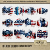 American Flag Grunge Masked Overlays