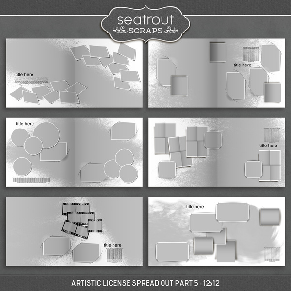 Artistic License Spread Out Part 5 - 12x12 Digital Art - Digital Scrapbooking Kits