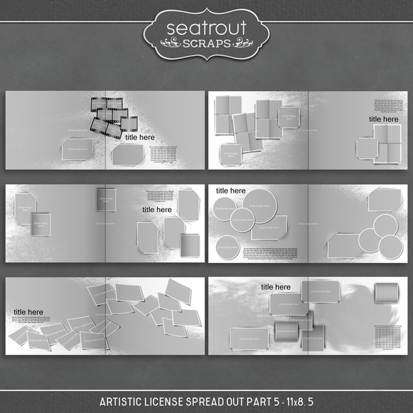 Artistic License Spread Out Part 5 - 11x8.5 Digital Art - Digital Scrapbooking Kits