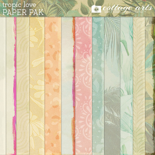 Tropic Love Paper Pak Digital Art - Digital Scrapbooking Kits